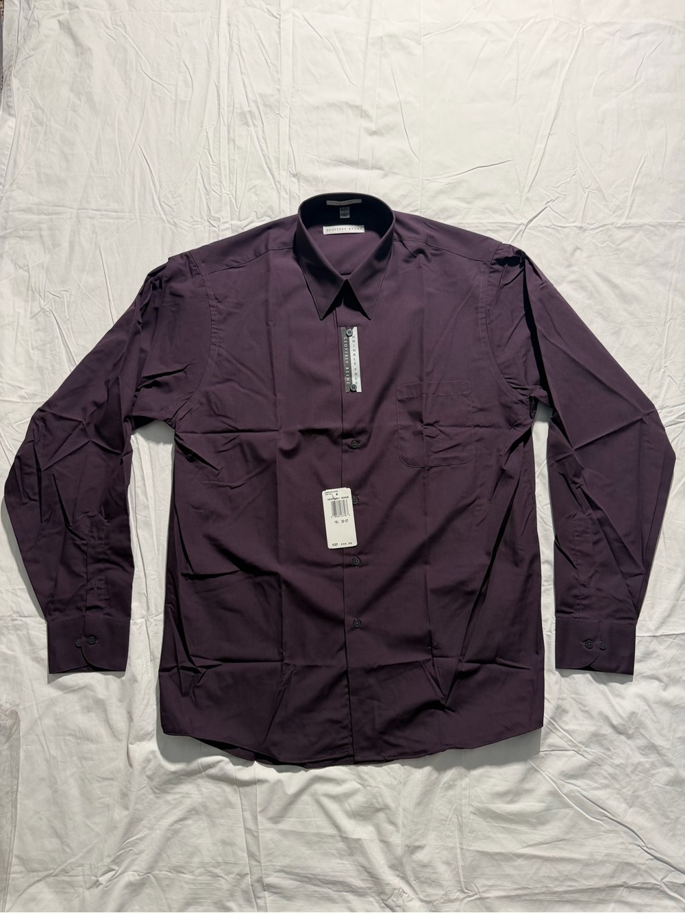 Geoffrey Beene Men’s Dress Shirt Classic Fit maroon Size L 16.5 36/37
